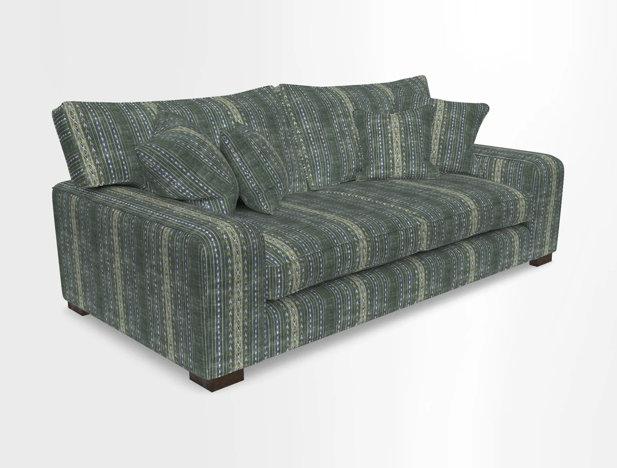 Richmond 3 Seater Sofa in Large Sussex Gingham Large Forest