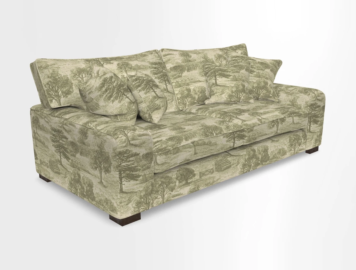 Richmond 3 Seater Sofa in Large Sussex Gingham Large Forest