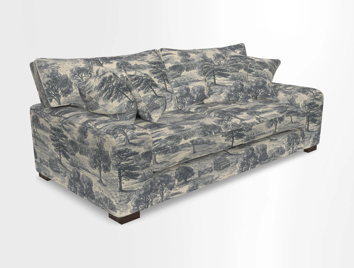 Richmond 3 Seater Sofa in Large Sussex Gingham Large Forest
