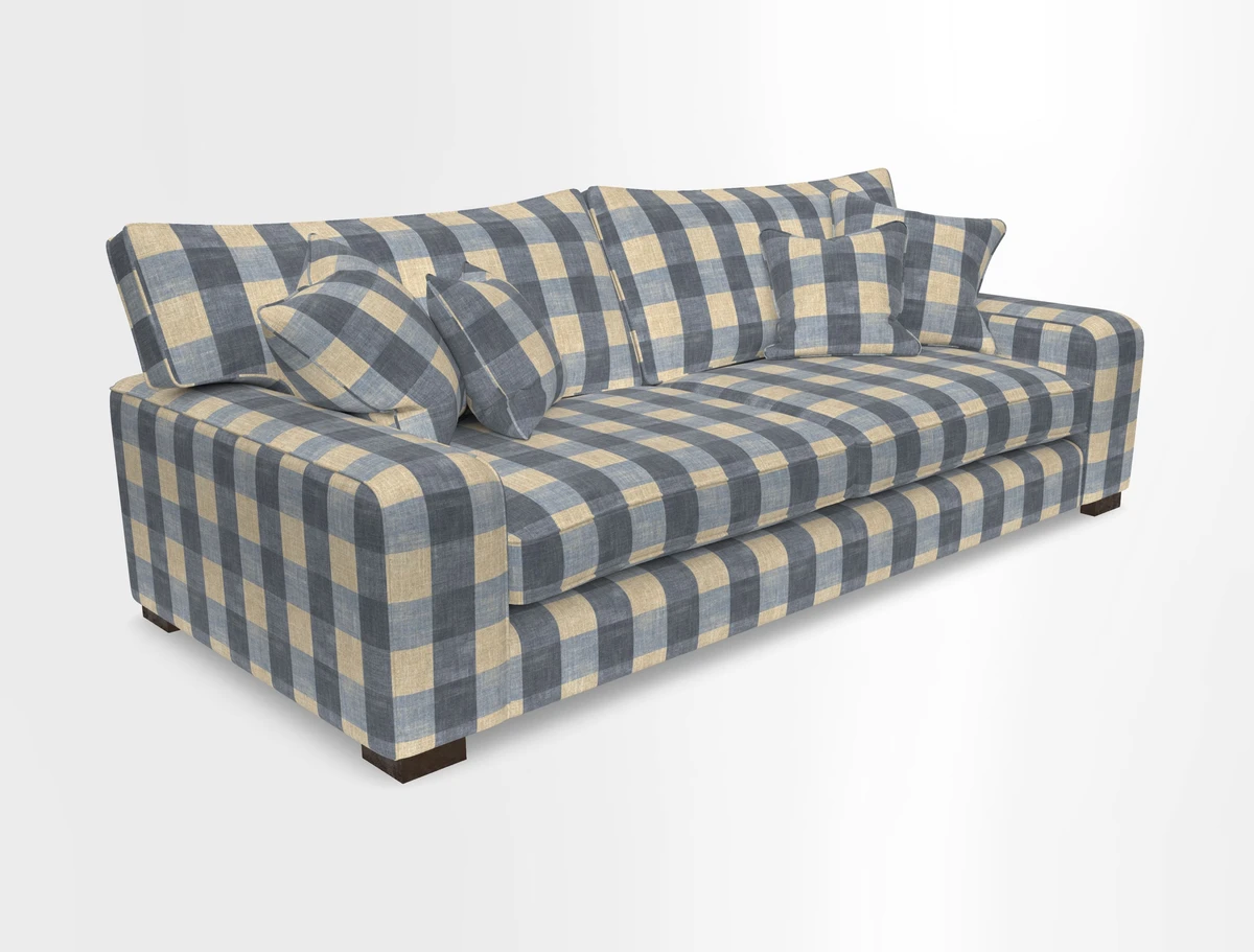 Richmond 3 Seater Sofa in Large Sussex Gingham Large Forest
