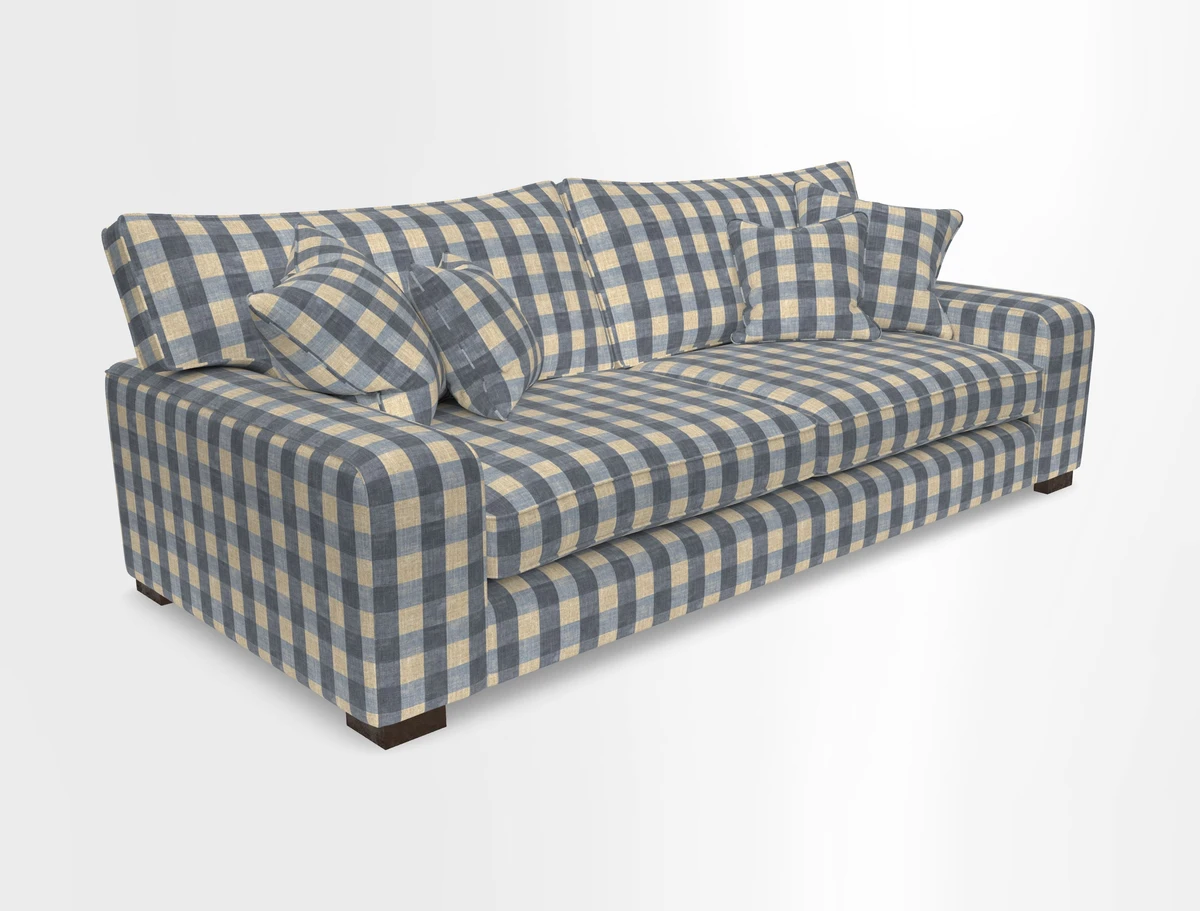 Richmond 3 Seater Sofa in Large Sussex Gingham Large Forest