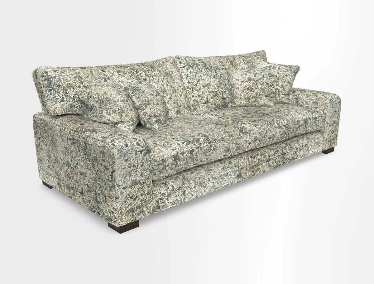 Richmond 3 Seater Sofa in Large Sussex Gingham Large Forest
