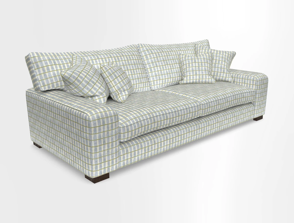 Richmond 3 Seater Sofa in Large Sussex Gingham Large Forest