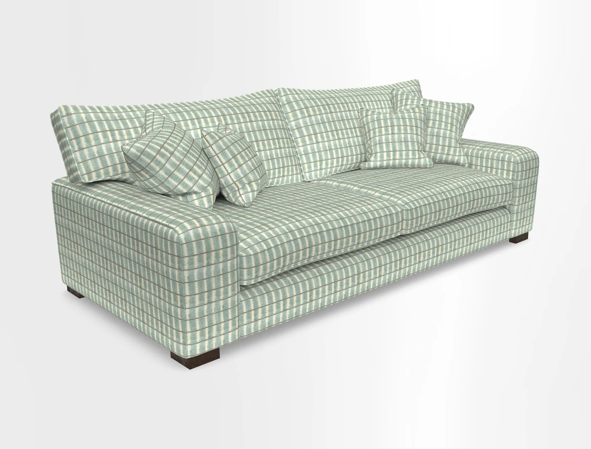 Richmond 3 Seater Sofa in Large Sussex Gingham Large Forest