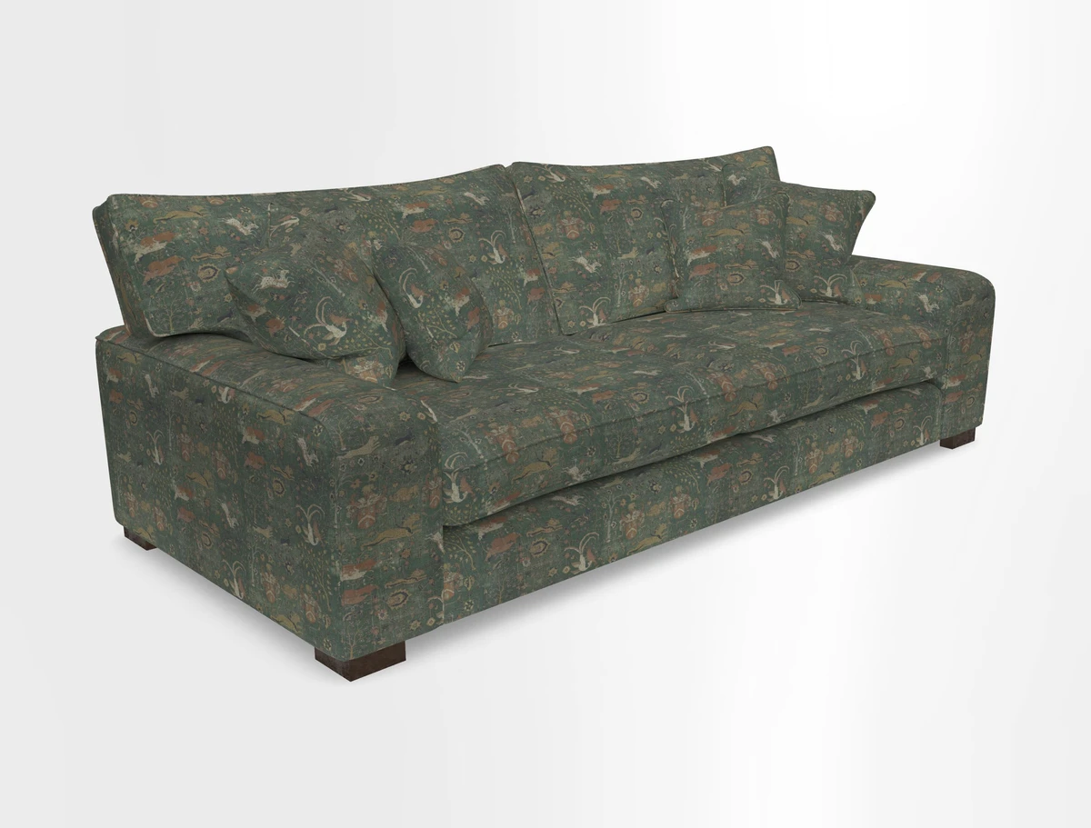Richmond 3 Seater Sofa in Large Sussex Gingham Large Forest