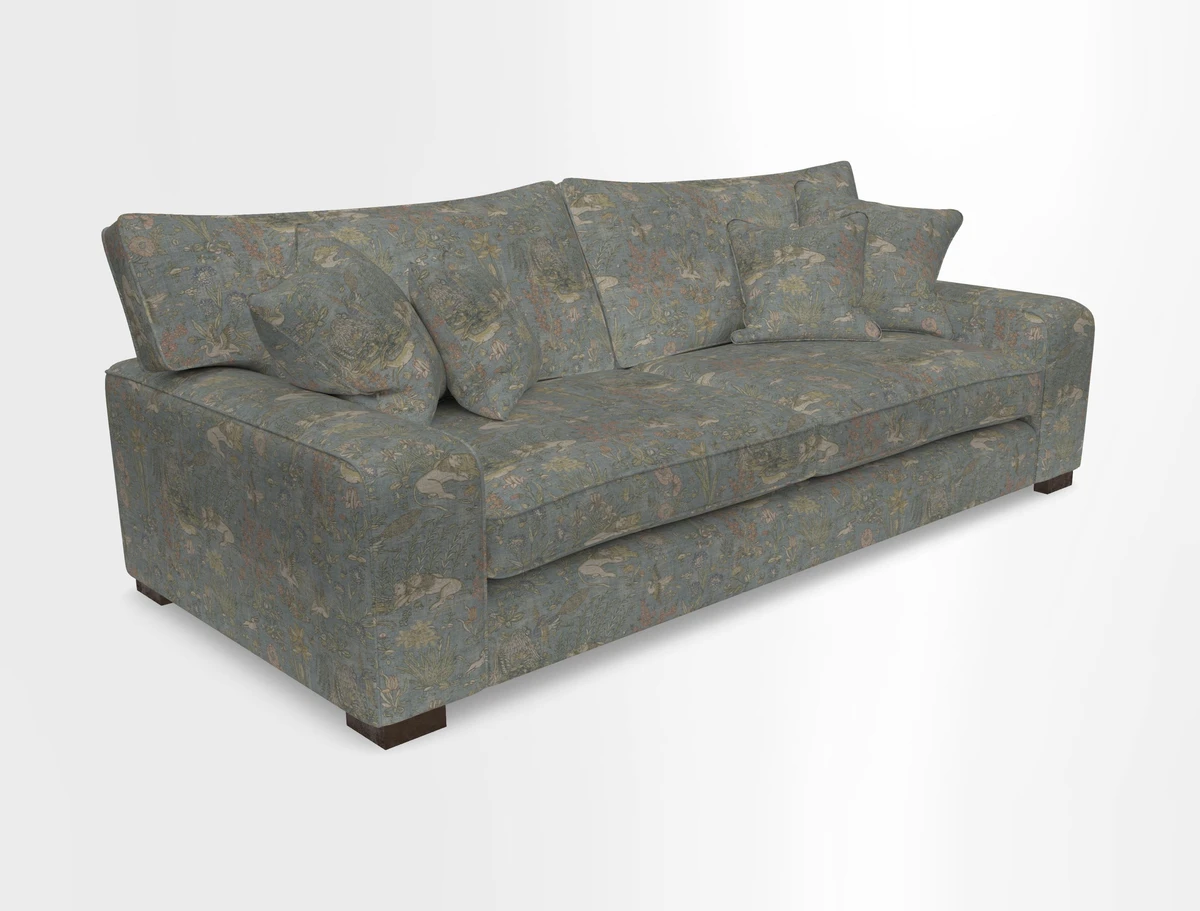 Richmond 3 Seater Sofa in Large Sussex Gingham Large Forest
