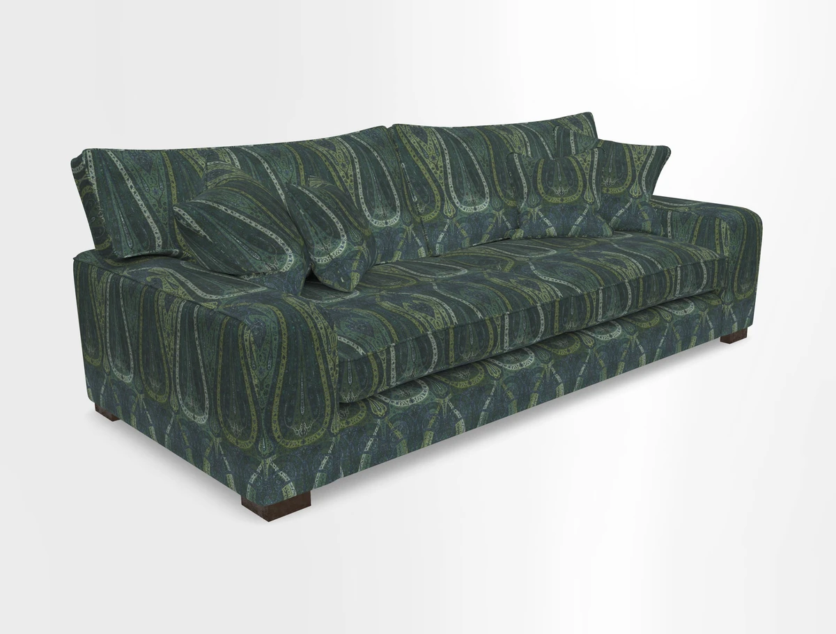 Richmond 3 Seater Sofa in Large Sussex Gingham Large Forest