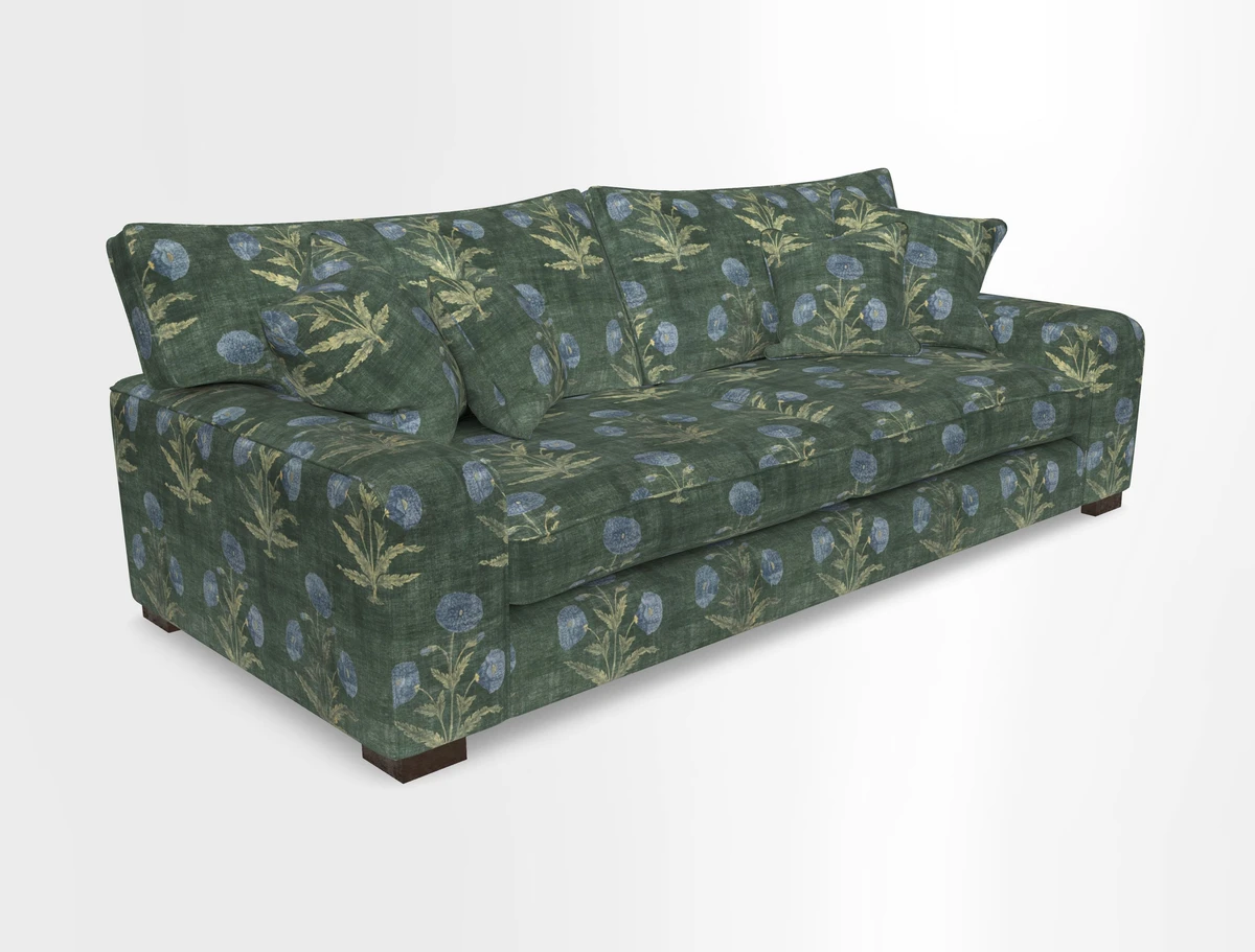 Richmond 3 Seater Sofa in Large Sussex Gingham Large Forest