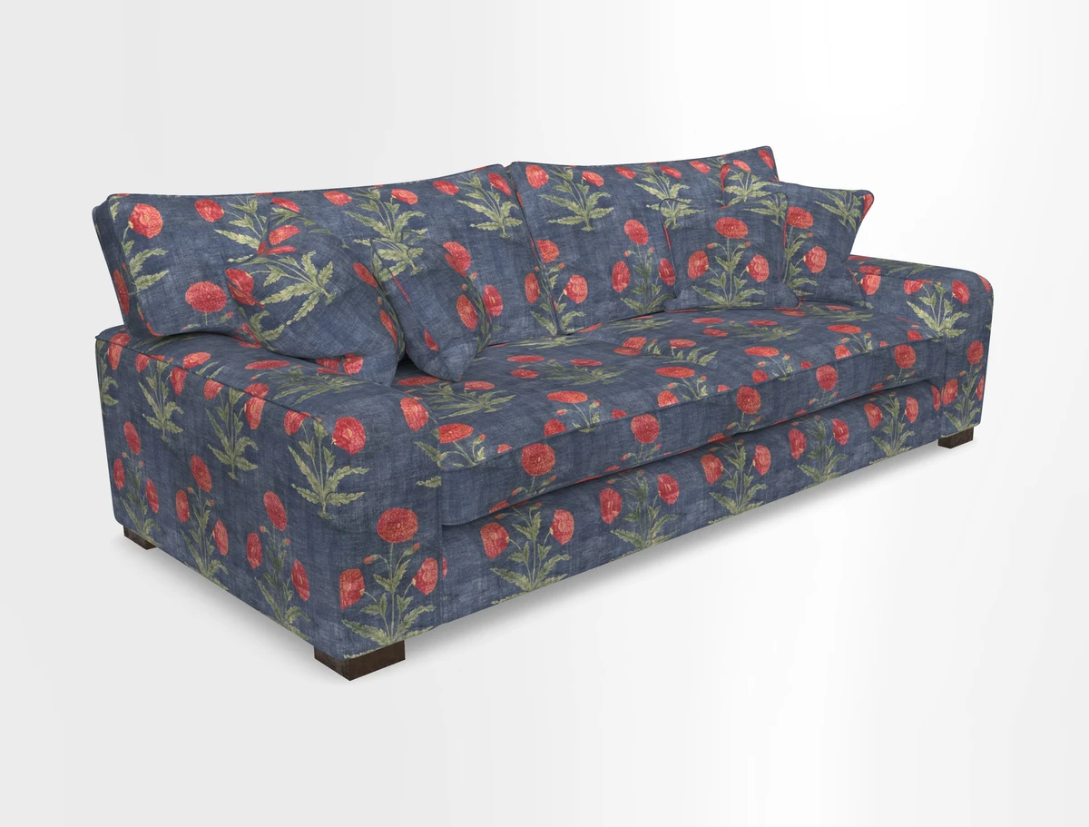 Richmond 3 Seater Sofa in Large Sussex Gingham Large Forest