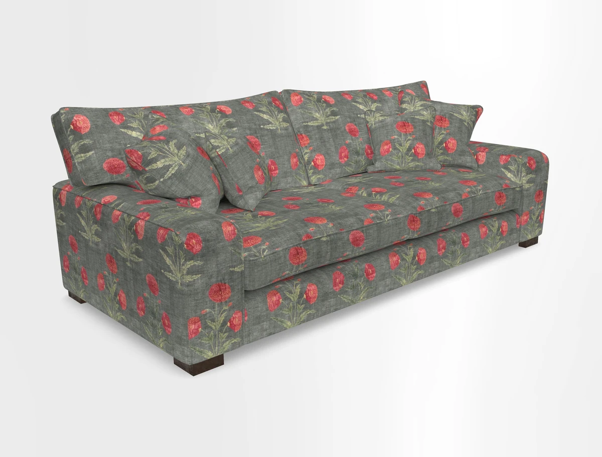 Richmond 3 Seater Sofa in Large Sussex Gingham Large Forest