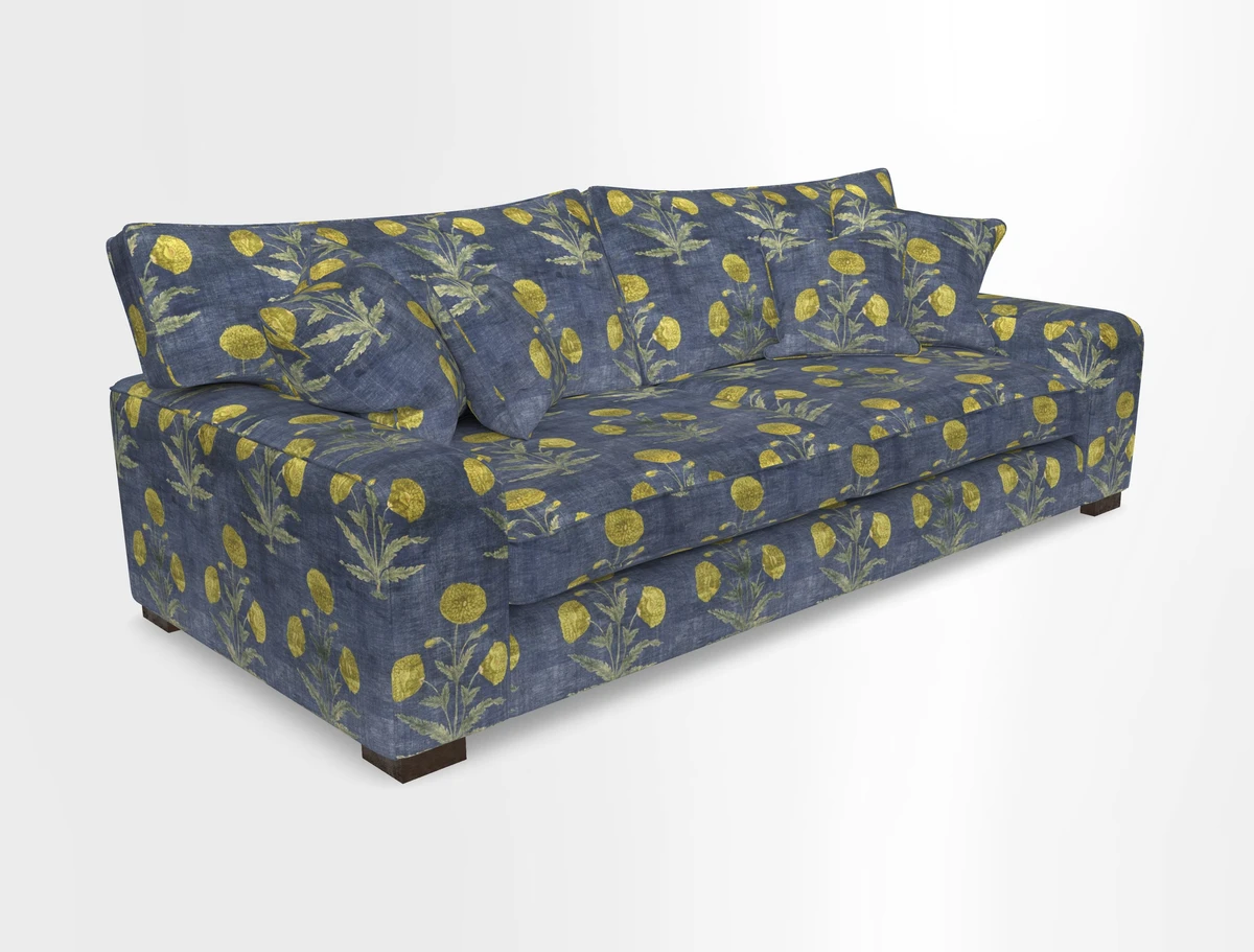 Richmond 3 Seater Sofa in Large Sussex Gingham Large Forest