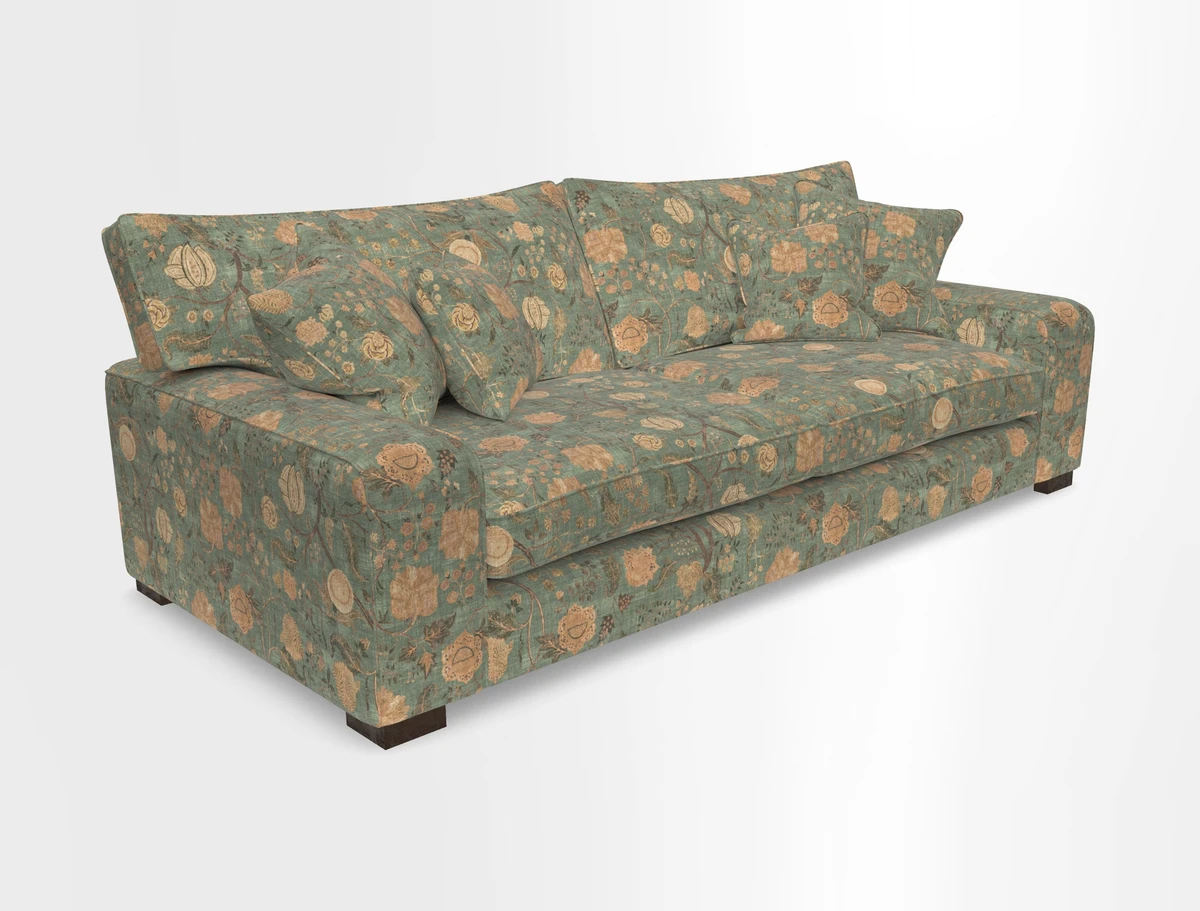 Richmond 3 Seater Sofa in Large Sussex Gingham Large Forest