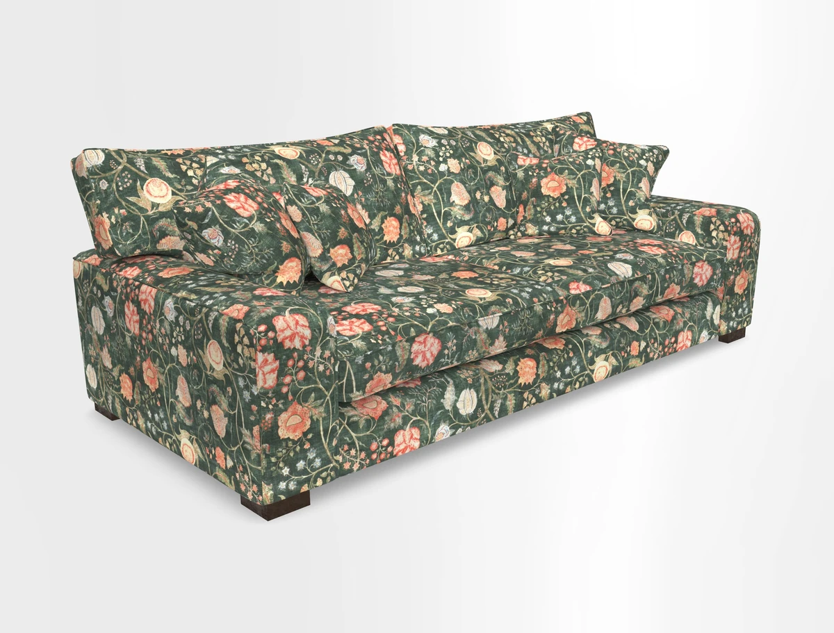 Richmond 3 Seater Sofa in Large Sussex Gingham Large Forest
