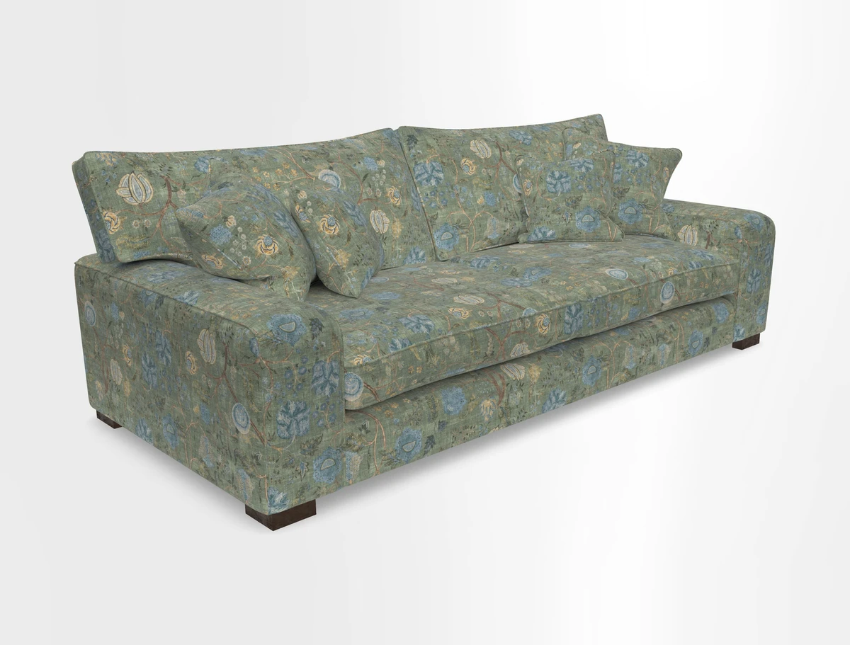 Richmond 3 Seater Sofa in Large Sussex Gingham Large Forest