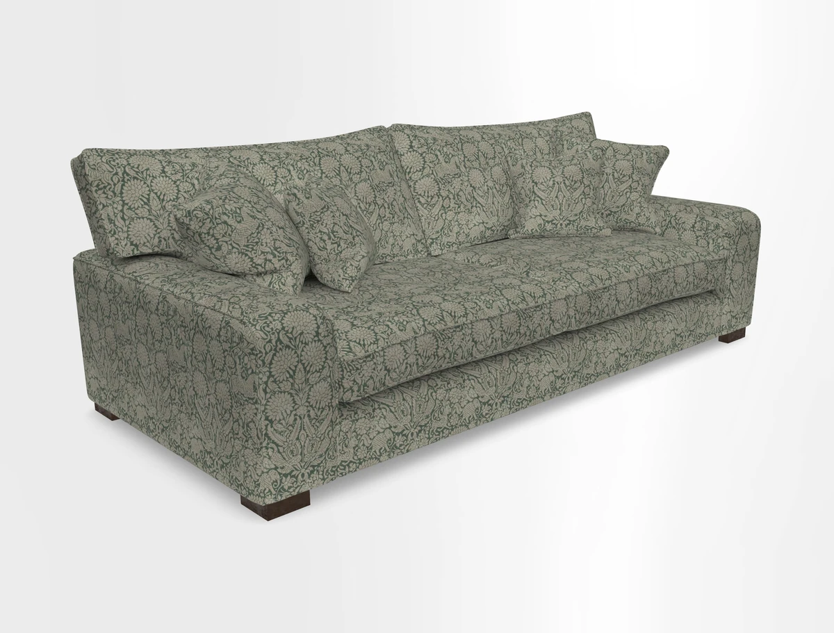Richmond 3 Seater Sofa in Large Sussex Gingham Large Forest