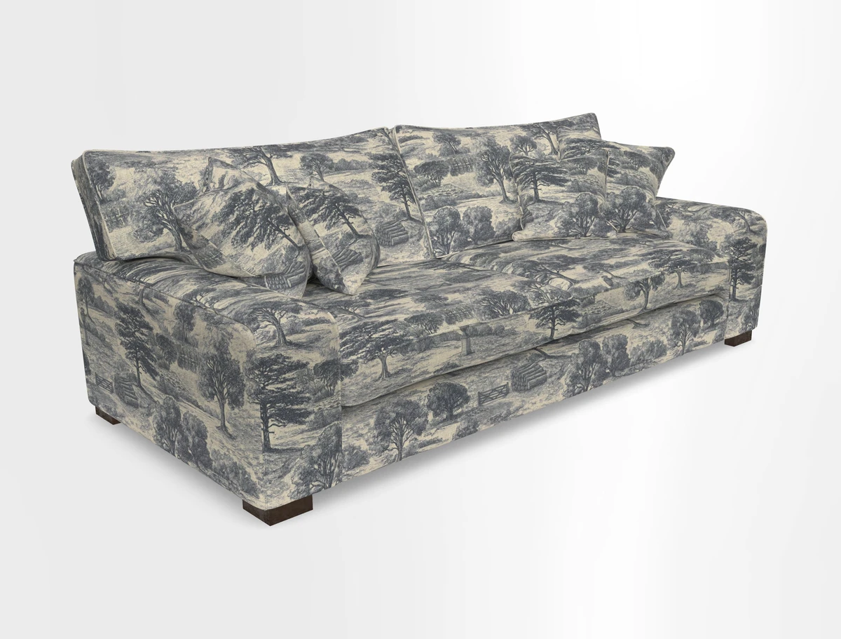 Richmond 3 Seater Sofa in Large Sussex Gingham Large Forest