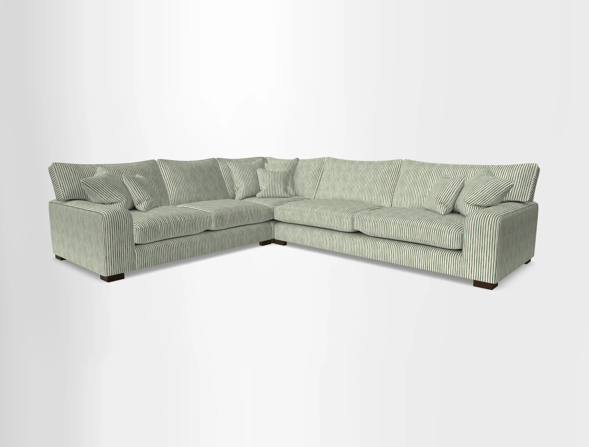 Richmond Large Corner Unit RHF in Two Tone Plain Biscuit