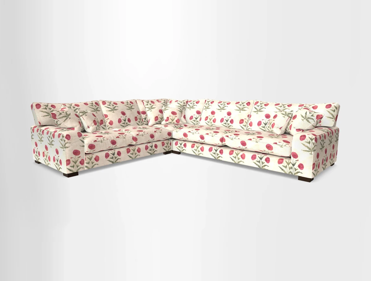 Richmond Large Corner Unit RHF in Two Tone Plain Biscuit