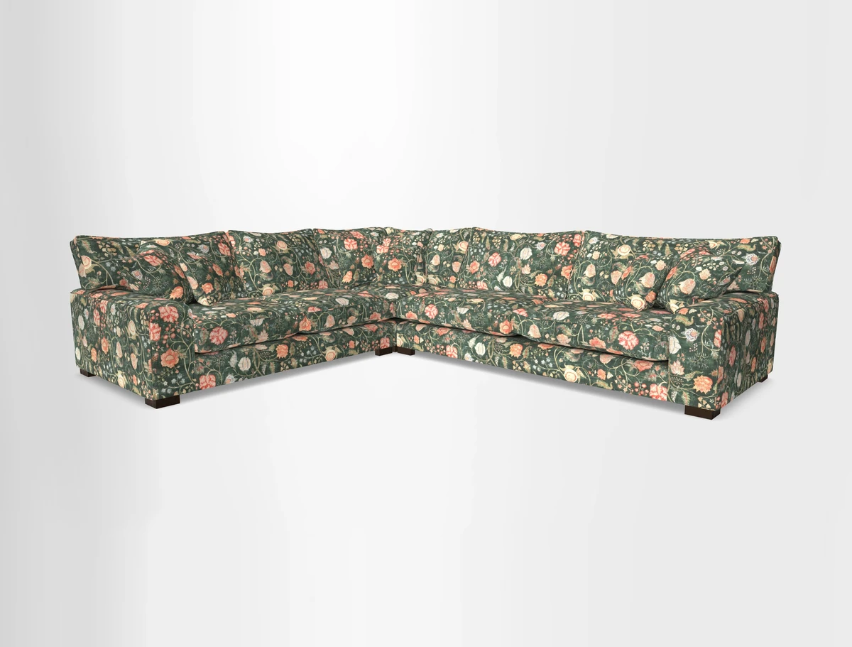 Richmond Large Corner Unit RHF in Two Tone Plain Biscuit