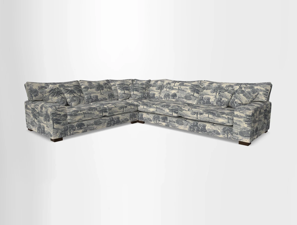 Richmond Large Corner Unit RHF in Two Tone Plain Biscuit