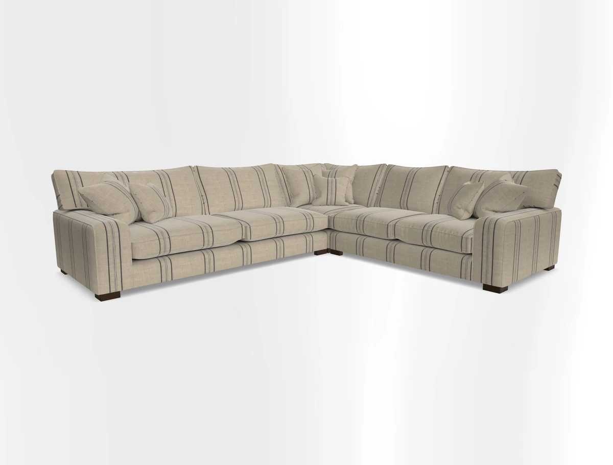 Richmond Large Corner Unit LHF in Two Tone Plain Biscuit