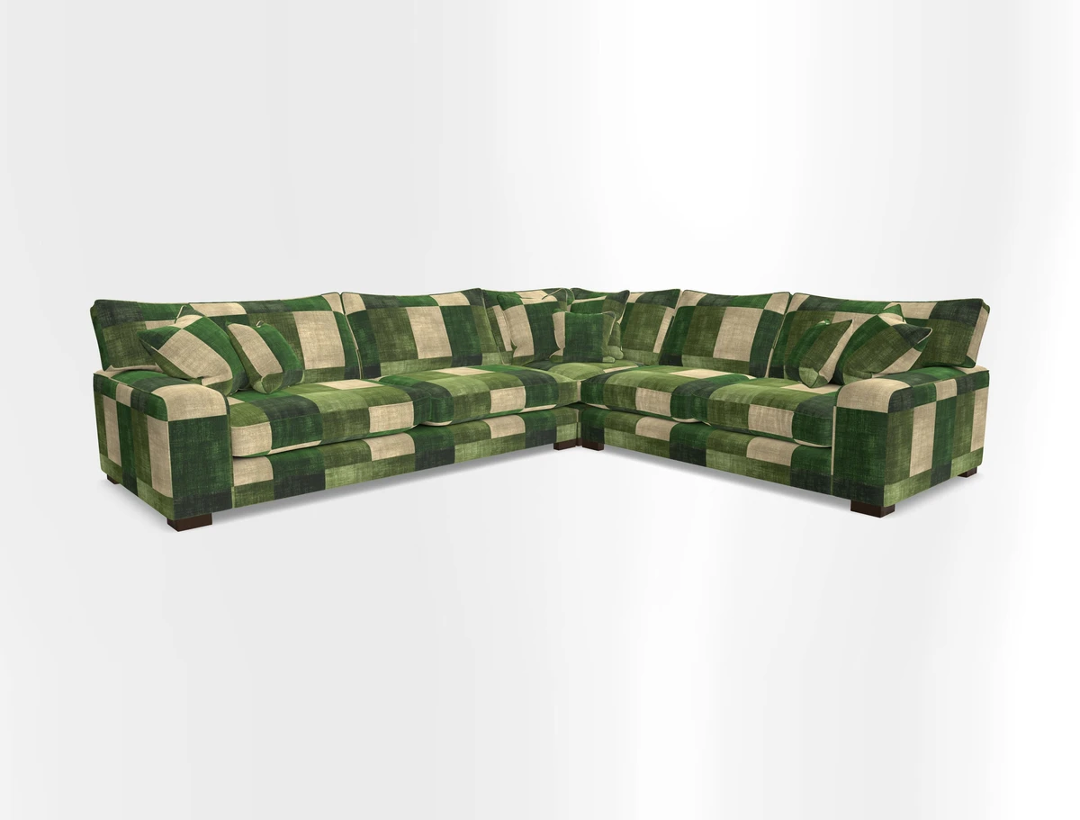 Richmond Large Corner Unit LHF in Two Tone Plain Biscuit