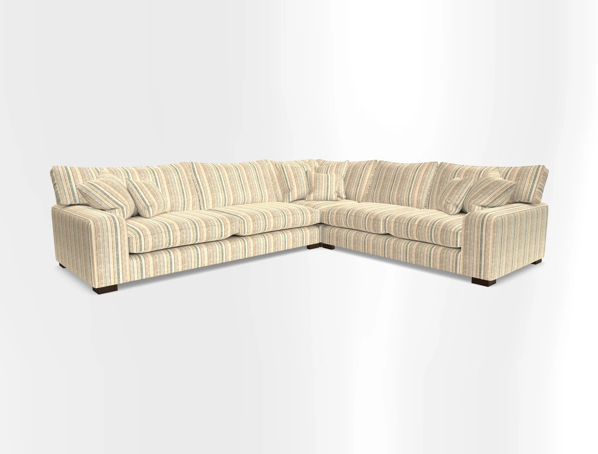 Richmond Large Corner Unit LHF in Two Tone Plain Biscuit