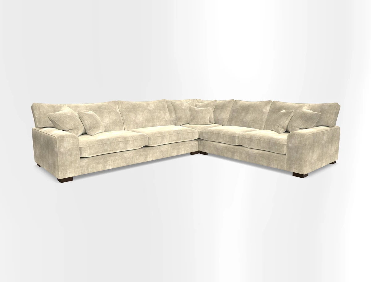 Richmond Large Corner Unit LHF in Two Tone Plain Biscuit