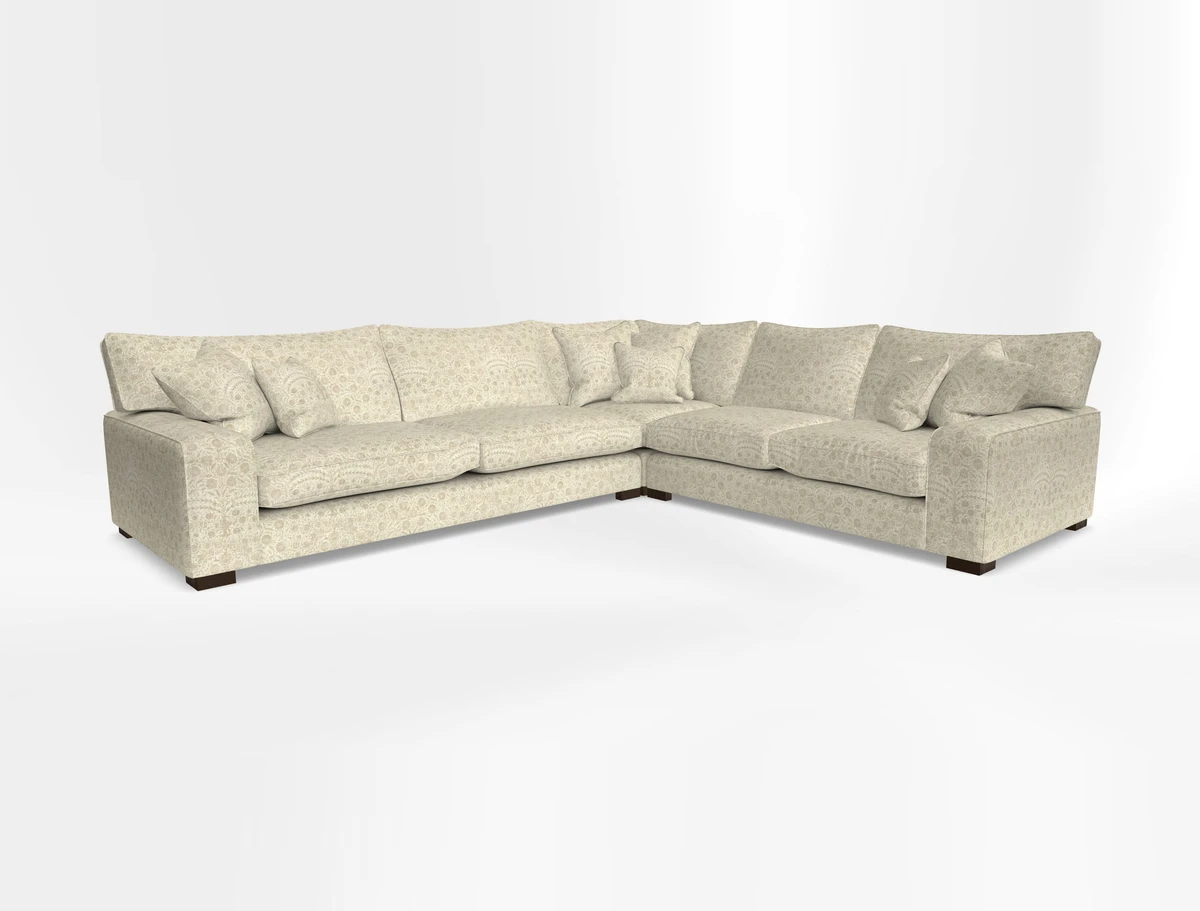 Richmond Large Corner Unit LHF in Two Tone Plain Biscuit
