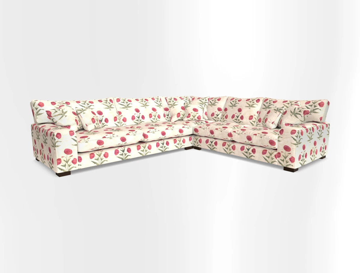 Richmond Large Corner Unit LHF in Two Tone Plain Biscuit