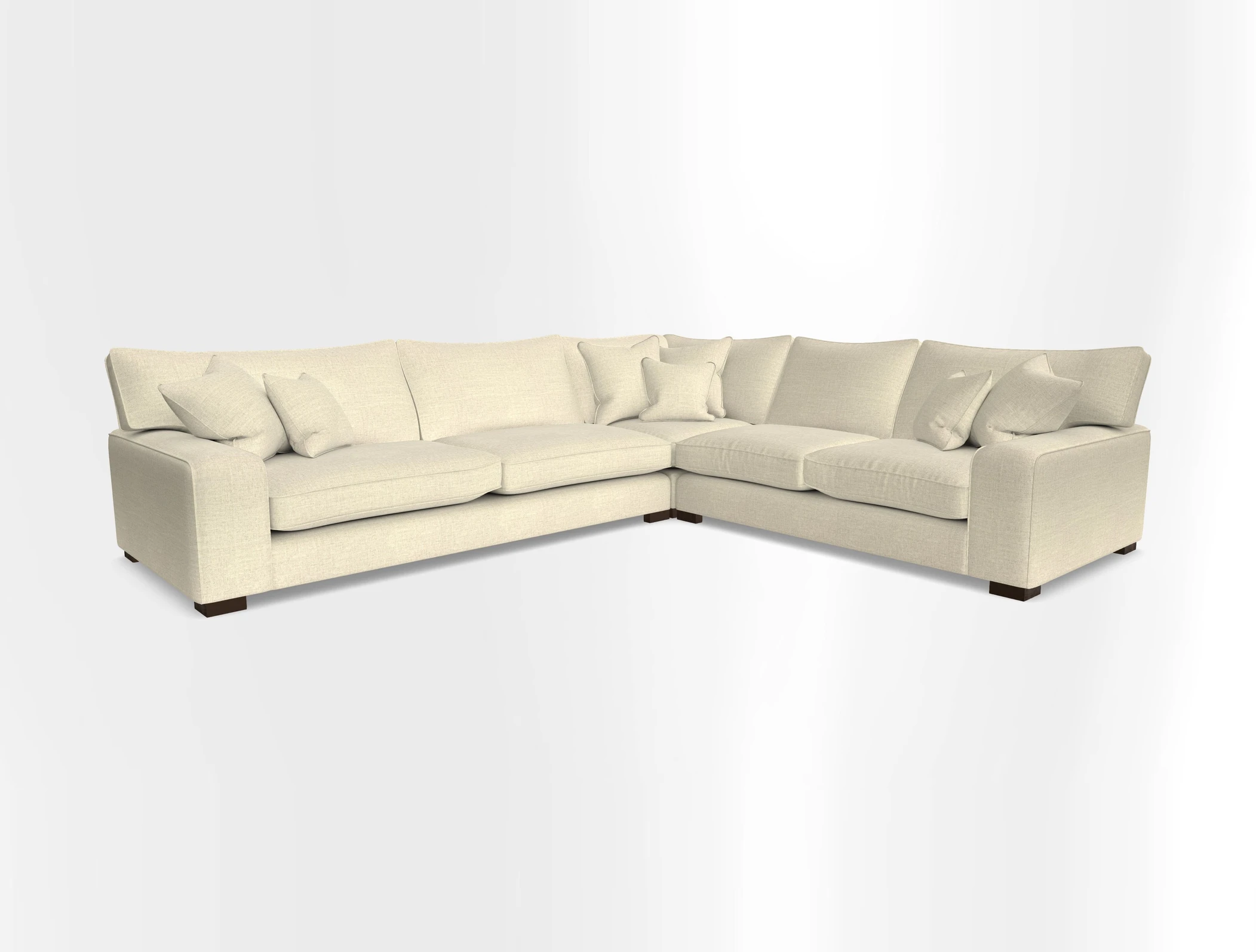 Richmond Large Corner Unit LHF in Two Tone Plain Biscuit