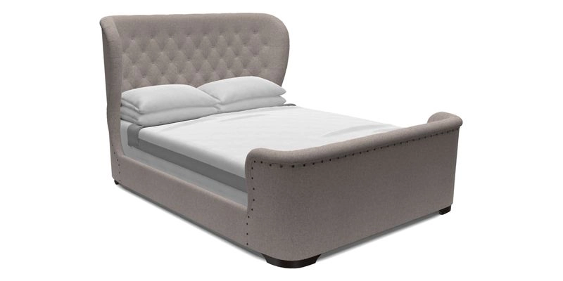 Rouen Low End King Bed in Kirkby Romo Soho Vintage Rose