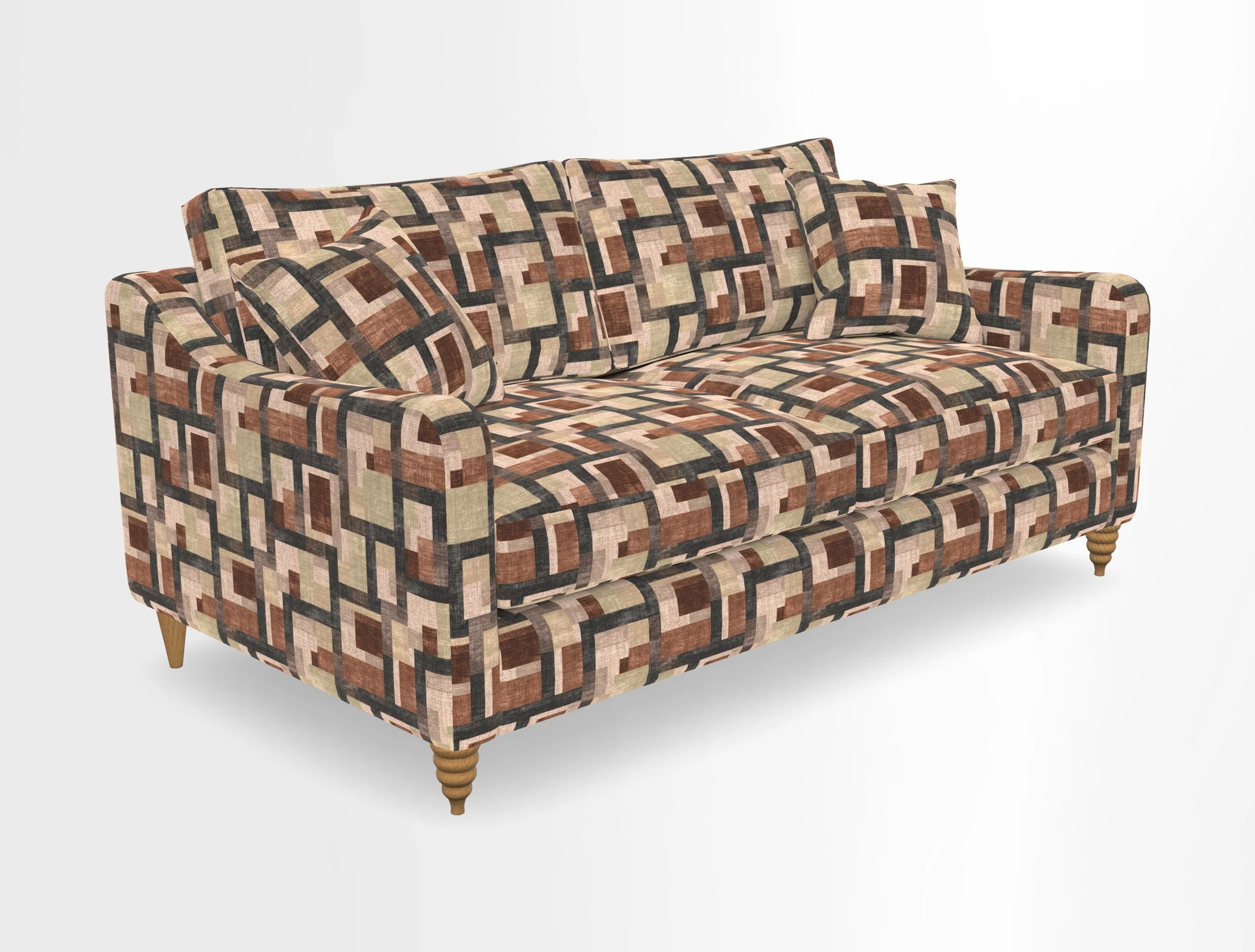 Rye 3 Seater Sofa in Herringbone Shadow