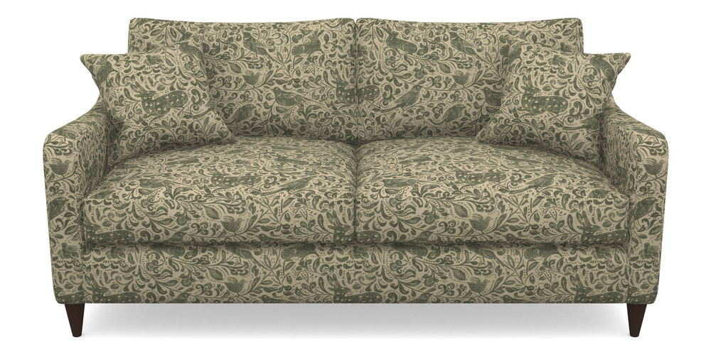 Product photograph of Rye 3 Seater Sofa In V A Drawn From Nature - Bird And Rabbit - Dark Green from Sofas and Stuff Limited