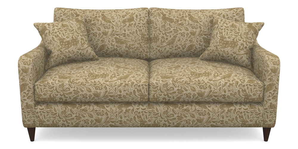 Product photograph of Rye 3 Seater Sofa In V A Drawn From Nature - Bird And Rabbit - Gold from Sofas and Stuff Limited