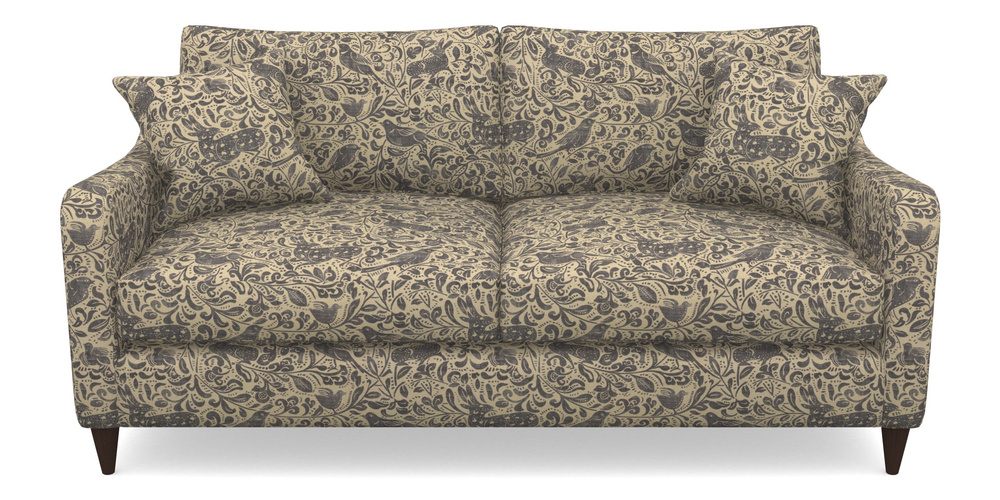 Product photograph of Rye 3 Seater Sofa In V A Drawn From Nature - Bird And Rabbit - Navy from Sofas and Stuff Limited