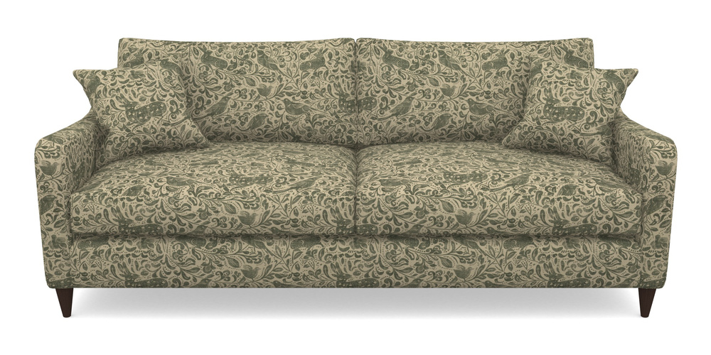 Product photograph of Rye 4 Seater Sofa In V A Drawn From Nature - Bird And Rabbit - Dark Green from Sofas and Stuff Limited