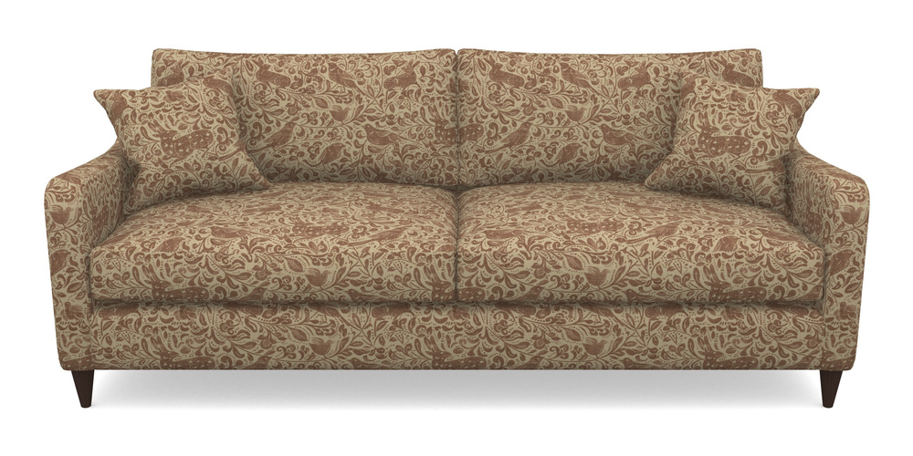 Product photograph of Rye 4 Seater Sofa In V A Drawn From Nature - Bird And Rabbit - Terracotta from Sofas and Stuff Limited