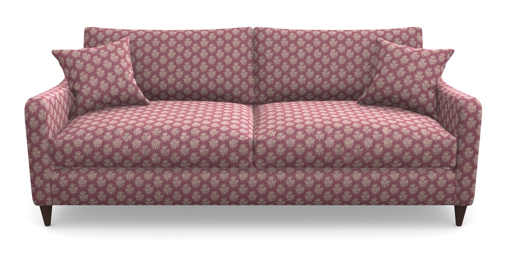 Product photograph of Rye 4 Seater Sofa In Cloth 21 - Coral 1 - Cassis from Sofas and Stuff Limited