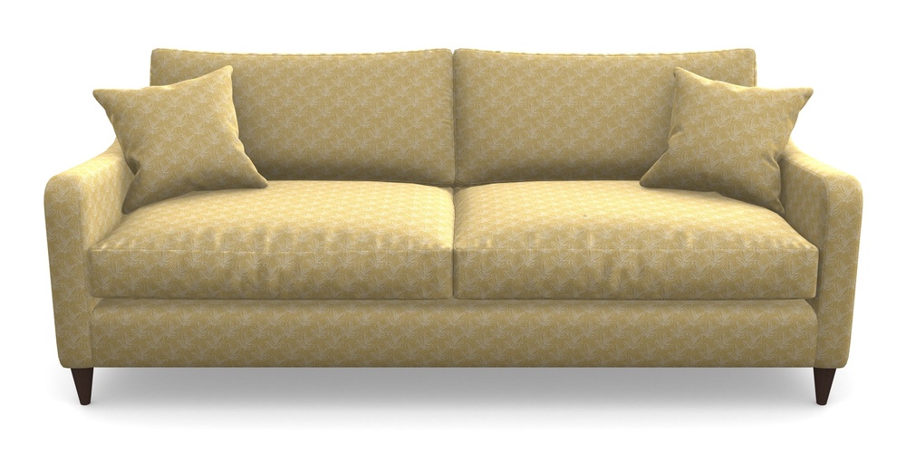 Product photograph of Rye 4 Seater Sofa In Cloth 21 - Decorative Leaf - Canary from Sofas and Stuff Limited