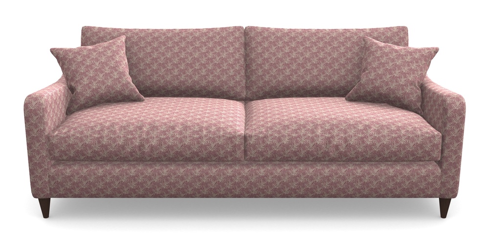 Product photograph of Rye 4 Seater Sofa In Cloth 21 - Decorative Leaf - Cassis from Sofas and Stuff Limited