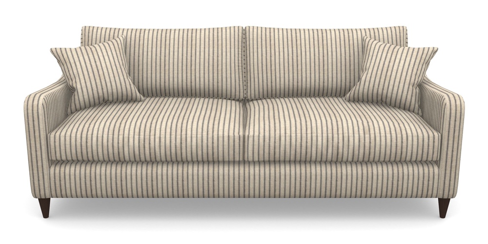 Product photograph of Rye 4 Seater Sofa In Cloth 18 Stripes - Ticking - Bible Black from Sofas and Stuff Limited