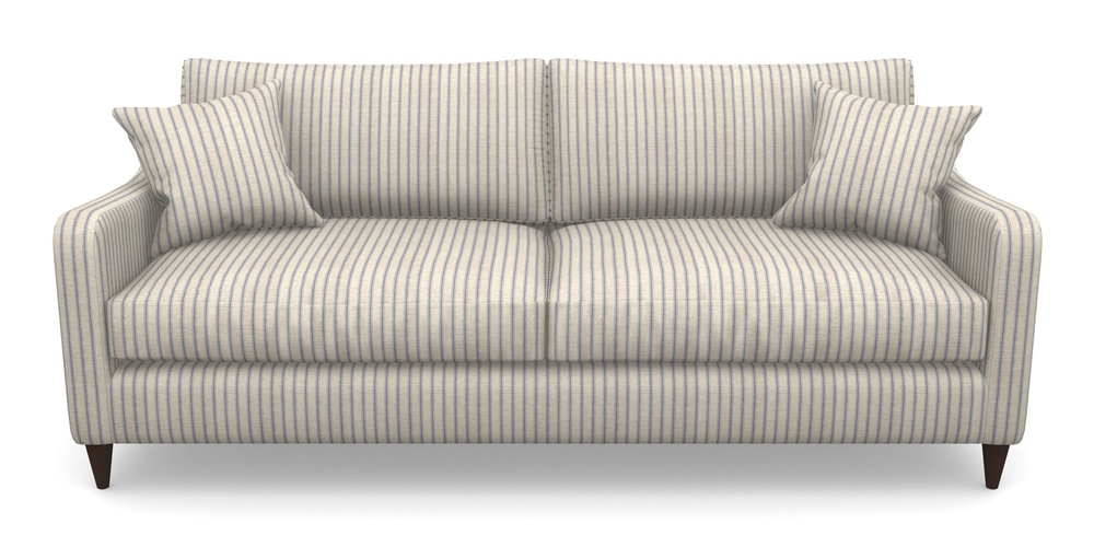 Product photograph of Rye 4 Seater Sofa In Cloth 18 Stripes - Ticking - Indigo from Sofas and Stuff Limited