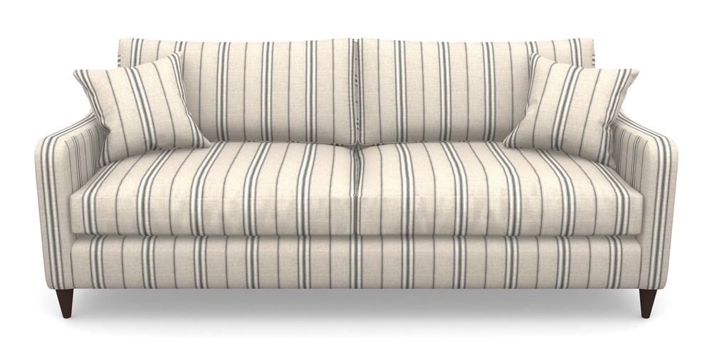 Product photograph of Rye 4 Seater Sofa In Cloth 18 Stripes - Regimental - Bible Black from Sofas and Stuff Limited