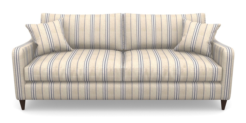 Product photograph of Rye 4 Seater Sofa In Cloth 18 Stripes - Regimental - Indigo from Sofas and Stuff Limited