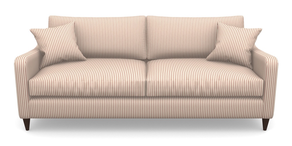 Product photograph of Rye 4 Seater Sofa In Cotton Stripe - Peony from Sofas and Stuff Limited
