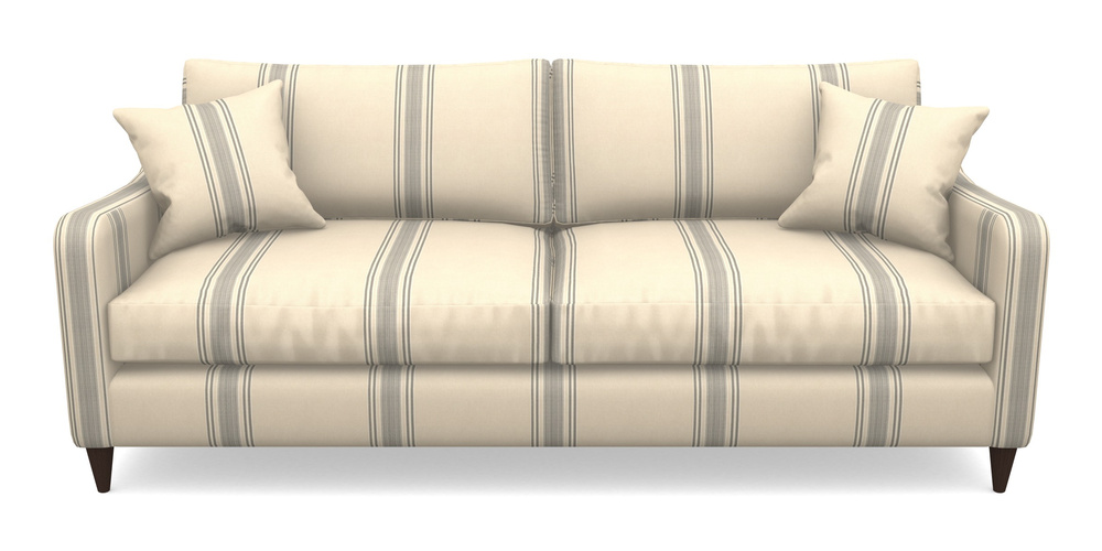 Product photograph of Rye 4 Seater Sofa In Cloth 22 - Racing Stripes Cheltenham - Charcoal from Sofas and Stuff Limited