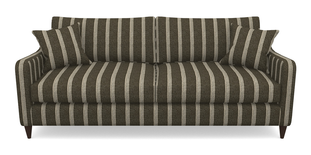 Product photograph of Rye 4 Seater Sofa In Cloth 20 - Design 2 - Olive Stripe from Sofas and Stuff Limited