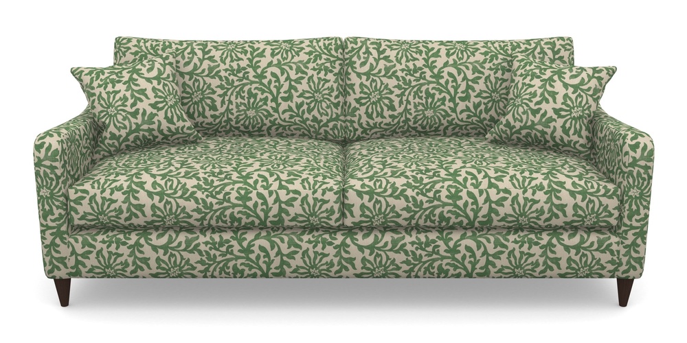 Product photograph of Rye 4 Seater Sofa In V A Brompton Collection - Floral Scroll - Basil from Sofas and Stuff Limited