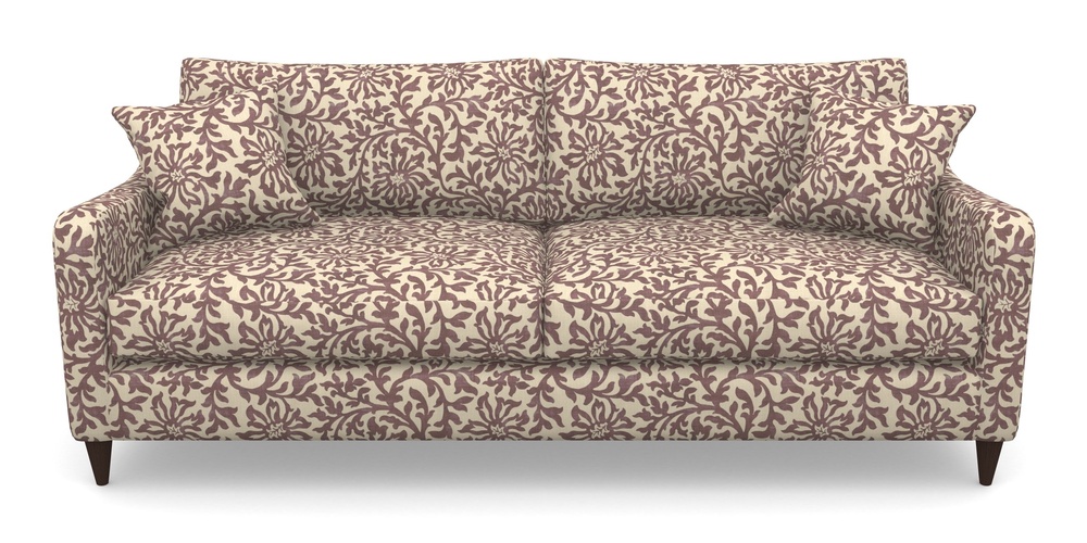 Product photograph of Rye 4 Seater Sofa In V A Brompton Collection - Floral Scroll - Cacao from Sofas and Stuff Limited